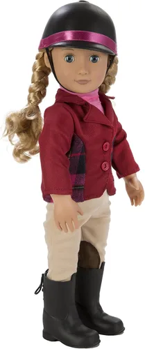Vista 3 de Muñeca Our Generation de Battat - Lily Anna de 18 pulgadas, Deluxe, con caballo para montar, jinete ecuestre, articulable, con libro y accesorios