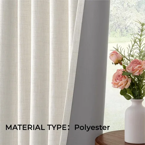 Vista 6 de INOVADAY Cortinas térmicas para puerta corredera 100% opacas para dormitorio, cortinas de puerta corrediza de vidrio extra anchas para patio, lino