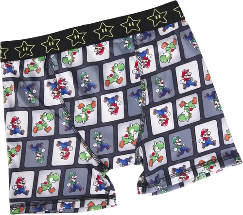 Vista 2 de Nintendo Calzoncillos Super Boxer para Niños con Mario, Luigi, Toad, Yoshi, Peach & Bowser, Tallas 4, 6, 8, 10 y 12