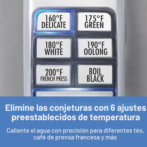 Vista 3 de Hamilton Beach Hervidor eléctrico con control de temperatura de 1.7 litros, hervidor y calentador de agua, ebullición rápida 1500 vatios, sin BPA
