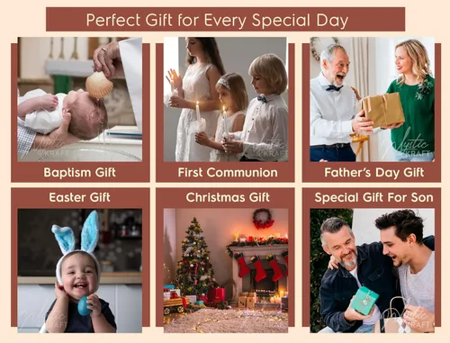 Vista 4 de Engraved Brass Pocket Compass - First Communion, Baptism & Confirmation Gifts for Boys, Girls & Men - Catholic Christian Easter Gifts for Kids