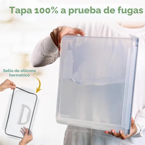 Vista 4 de Shazo 2 PC (3.0 gal 11 L) recipientes de almacenamiento de harina y azúcar con asa de transporte fácil - recipientes de almacenamiento