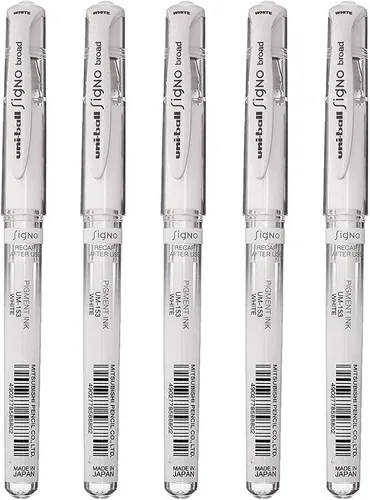 Uni-Ball Signo Broad Point Gel Impact Pen White 5 pens