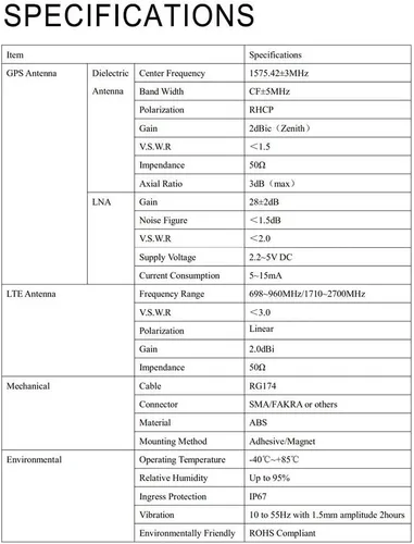 Vista 6 de Superbat Antena combinada GPS + 4G LTE Montaje magnético con conector SMA para unidad principal de navegación GPS Sistema Telemático 4G LTE celular