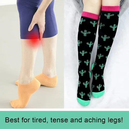 Vista 4 de 3 pares de calcetines de compresión para mujeres y hombres circulación de 20-30 mmHg