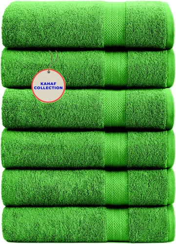 Vista 7 de KAHAF COLLECTION Paquete de 6 toallas de baño 100 % algodón, de 24 x 48 pulgadas, de secado rápido, altamente absorbentes, suaves al tacto