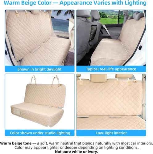 Vista 4 de Bark Lover Funda de asiento de automóvil para perro para asiento trasero, impermeable, funda de asiento trasero antideslizante para niños