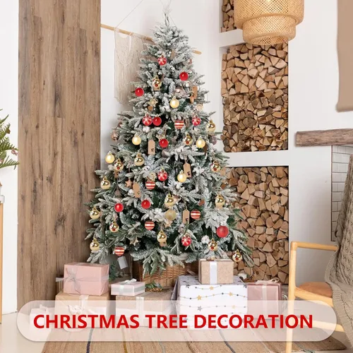 Vista 3 de 50 bolas de Navidad adornos para árbol de Navidad, bolas con purpurina, decoraciones de árbol de Navidad inastillables
