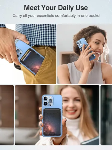 Vista 7 de TopMade Cartera Magsafe, cartera magnética para iPhone 16, iPhone 15/14/13/12, cartera magnética de cuero para teléfono con potente imán, bloqueo