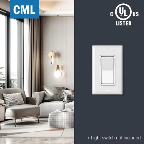 Vista 6 de CML Placas Decorativas de Pared, Paquete de 50 Cubiertas para Receptáculos de Toma de Corriente, Placas de Interruptor de 1-Gang, Tamaño Estándar