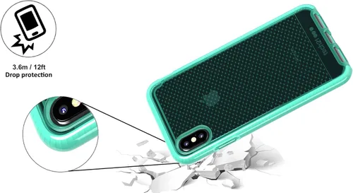 Vista 4 de tech21 Evo Check - Carcasa para iPhone Xs Max, color aguamarina neón