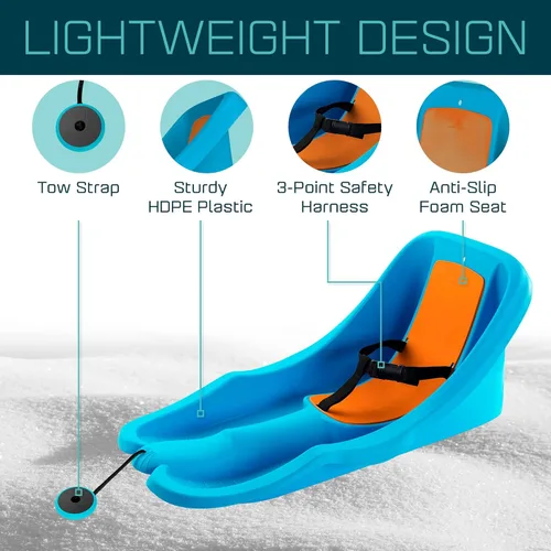 Vista 5 de Gizmo Riders Baby Rider, Toddler Sled - 3-Point Harness, Anti-Slip Seat, Retractable Tow Strap, Durable Plastic, Ideal for 6 Months to 3 Years