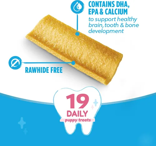 Vista 2 de Masticables para dentición de cachorro Dentalife para perros pequeños de 3 meses en adelante, sabor a pollo, 17.3 oz., 19 masticables - Bolsa de 19