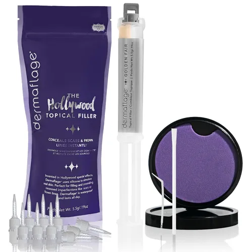 Vista 12 de Dermaflage Kit de relleno de cicatrices, bronce oscuro, cubierta profunda de cicatrices y corrector impermeable para cicatrices de acné, arrugas