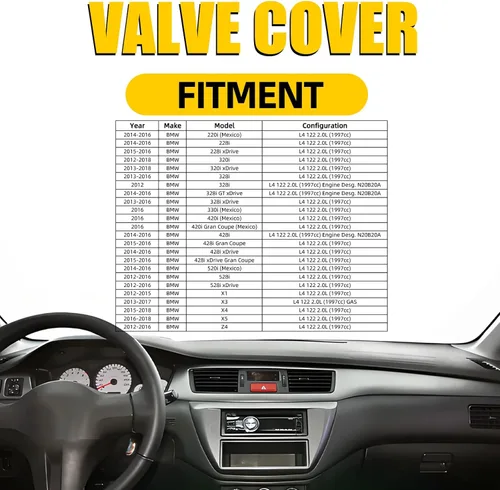 Vista 2 de Tapa de válvula de motor compatible con BMW N20 X3 X5 320i 328i 528i xDrive Z4 2012-2018 2.0L 11127588412