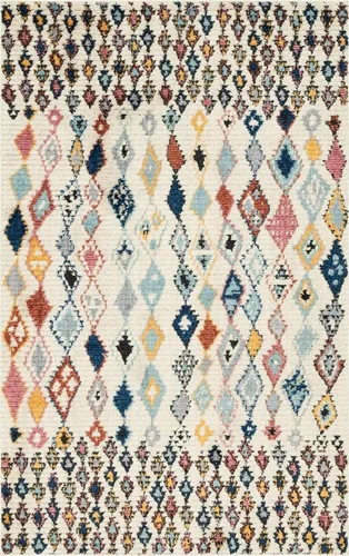 Vista 11 de Unique Loom Morocco Collection Abstract Tribal, alfombra bohemia, 5 pies 0 pulgadas x 8 pies 0 pulgadas, multicolor azul