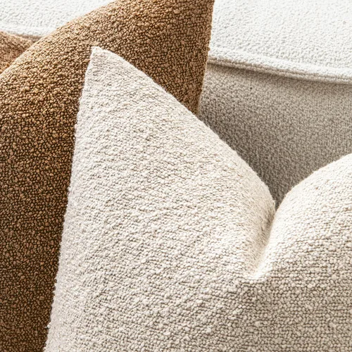 Vista 2 de MIULEE Juego de 2 fundas de almohada decorativas de 16 x 16 pulgadas para sofá o cama, fundas de almohada neutras con textura de boucle, color beige