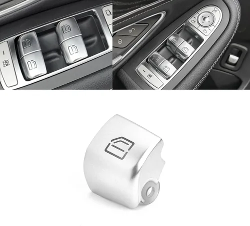 Vista 10 de x xotic tech Tapa de repuesto para interruptor maestro de elevalunas de automóvil, color plateado, compatible con Mercedes Benz C E S GLC Clase W205