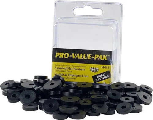 DANCO Juego de arandelas planas surtidas PRO, negro, 100 piezas (34441)