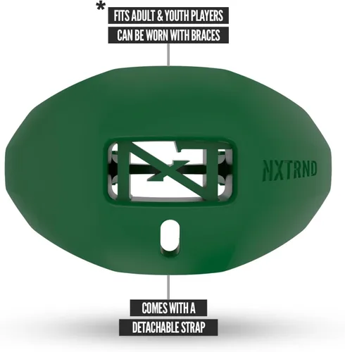 Vista 41 de Nxtrnd One Protector Bucal de Fútbol Americano, Correa Incluida, Se Adapta a Adultos y Jóvenes (Negro)