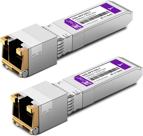 Vista 11 de Transceptor SFP+ 10GBASE-T, 1.25/2.5/5/10G SFP+ a RJ45, módulo SFP+ de cobre de 10 Gb a Ethernet compatible con Cisco SFP-10G-T-S, Ubiquiti UniFi