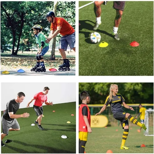 Vista 4 de Conos de disco de fútbol (50 piezas) y conos de fútbol (paquete de 25 de 7 pulgadas)
