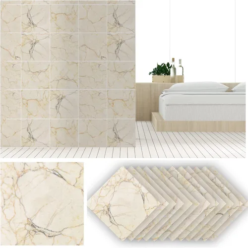 Vista 22 de Alwayspon 12 calcomanías de vinilo autoadhesivas para azulejos de pared, adhesivos de vinilo para azulejos de cocina, baño, 6 x 6 x 6 pulgadas