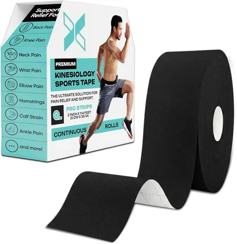 Cinta de kinesiología prémium a granel de 114 pies, cinta deportiva elástica impermeable para apoyo atlético y protección de las articulaciones,