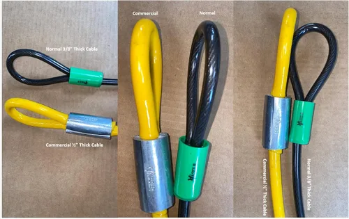 Vista 8 de Vascer Cable de seguridad antirrobo de acero galvanizado trenzado de alta resistencia comercial con extremos en bucle.