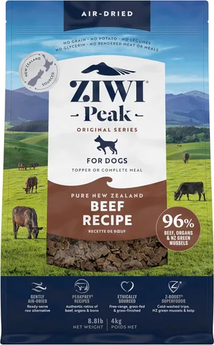 Vista 10 de ZIWI Peak - Alimento para perros secado al aire, carne de res, totalmente natural, alta proteína, sin granos, ingredientes limitados