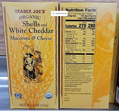 Vista 2 de Trader Joe's - Conchas orgánicas y macarrones con queso cheddar blanco, 6 onzas, 6.00 oz (dos cajas)