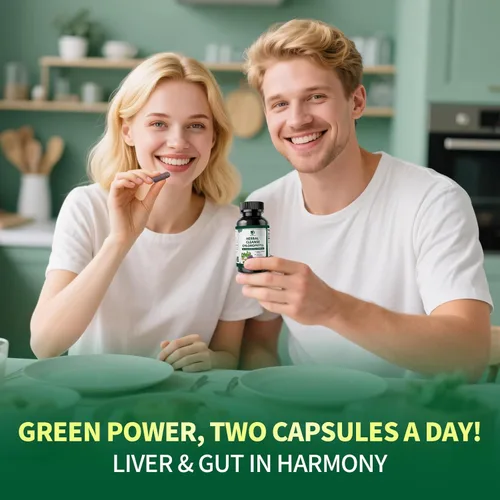 Vista 5 de Lukaree Cápsulas de Complejo Herbal de Clorofila, 60 Cápsulas Veganas de Clorofila para Desintoxicación, Digestión, Salud Intestinal y de la Piel