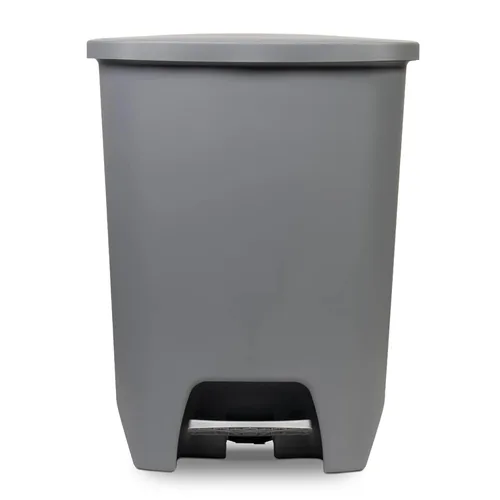Vista 7 de Glad Basurero de cocina Cubo de basura grande de plástico con protección contra olores de la tapa, manos libres con pedal de pie y anillos de Gris
