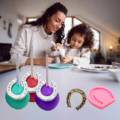 Vista 7 de Moldes de silicona para fondant de herradura y caballo, hacha de espada, molde para hornear chocolate para decoración de pasteles, decoración