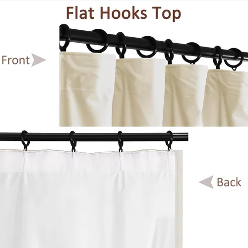 Vista 2 de Fcosie Cortinas para Cine en Casa con Ganchos Planos, Cortinas de Terciopelo Extra Anchas, Cortinas Opacas Oscurecedoras con Aislamiento Térmico