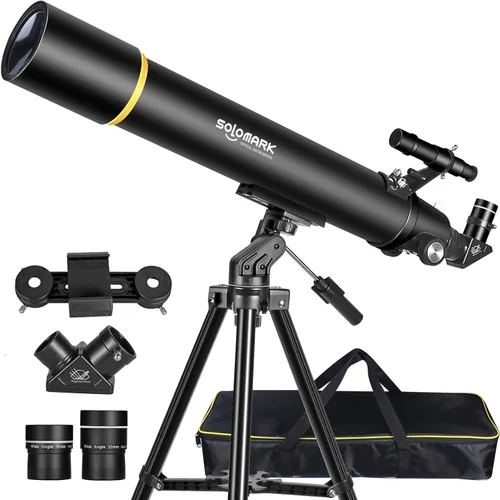 Telescopios para adultos Astronomía, 3.150 in de apertura 35.433 in telescopio refractor profesional para niños y principiantes, telescopio de viaje