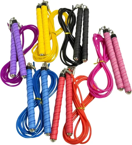 Vista 3 de Buddy Lee Ninja Warrior - Cuerda de saltar - Rosa - Cuerda de velocidad ajustable para fitness, HIIT, CrossFit y boxeo - Sin enredos con rodamientos