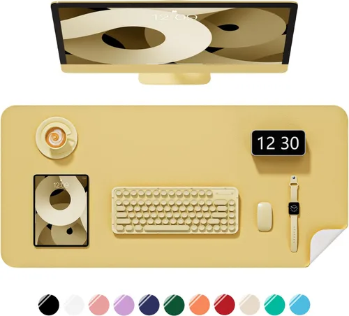 Vista 33 de Alfombrilla para escritorio, 23.6" x 13.8" de piel sintética PU, antideslizante, gran mouse pad para escritorio, alfombrilla impermeable