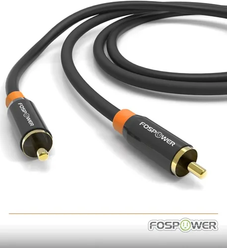 Vista 2 de FosPower Cable coaxial de audio digital [conectores chapados en oro de 24 quilates] Premium S/PDIF RCA macho a RCA macho para cine en casa, HDTV