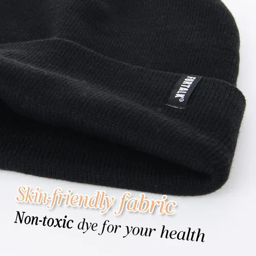 Vista 2 de FURTALK - Gorro tejido de acrílico, para invierno, suave, cálido, unisex, para hombres y mujeres