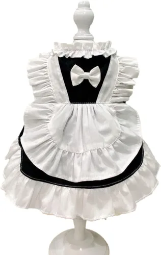 Disfraz de sirvienta para mascotas, vestidos de princesa para gatos, perros, fiesta de cumpleaños, color negro y blanco, talla XS