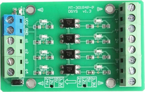 Vista 2 de NOYITO Optoacoplador de 4 canales Módulo aislador fotoeléctrico Módulo convertidor de voltaje de nivel Módulo convertidor de señal PLC PNP NPN a PNP