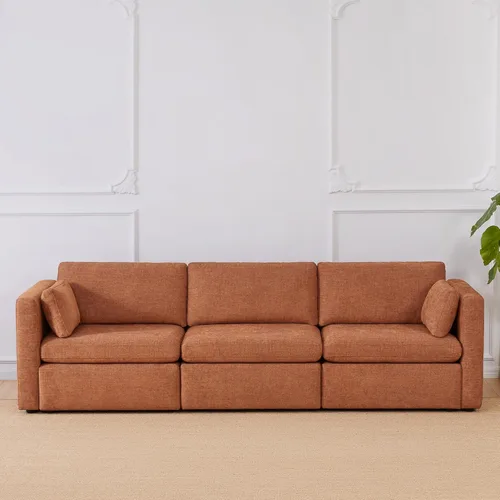 Vista 27 de CHITA Juego de sofá modular Cloud de gran tamaño, sofá modular en forma de U con diván reversible, 112 pulgadas de ancho, sofá modular de 5 Azul