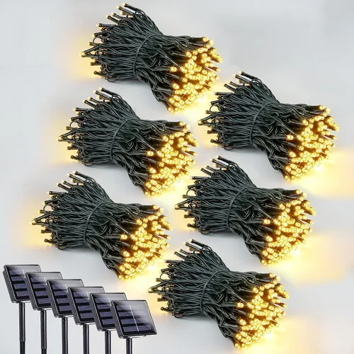 Vista 16 de 4th of July Decorations, Solar American Flag Lights Outdoor with 8 Modes, 18.8FT 25 USA Flags & 50 Red White and Blue LEDs Patriotic String Lights
