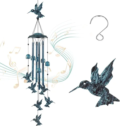 Vista 8 de LESES Wind Chimes for Outside, Bird Outdoors Wind Chimes with 4 Aluminum Tubes, 35" Sympathy Windchimes Outdoors Clearance Home Garden Patio Decor