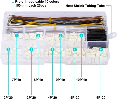 Vista 2 de Kit de conector GH de 0.049 in y cables preprensados de alta calidad, para kit de cables Pixhawk controlador de vuelo Pixhawk2, total de 140