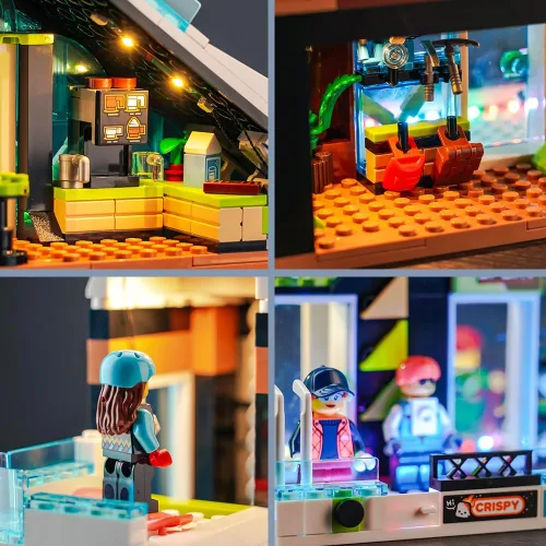 Vista 4 de BrickBling Kit de luz LED compatible con centro de esquí y escalada Lego, luz creativa compatible con Lego 60366, no incluye