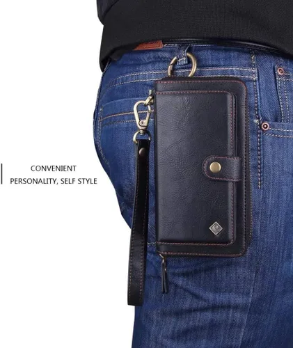 Vista 9 de LITOU Funda compatible con iPhone 15 Plus para mujeres y hombres, funda de piel con cierre de pulseras, tarjetero con bloqueo RFID, funda magnética