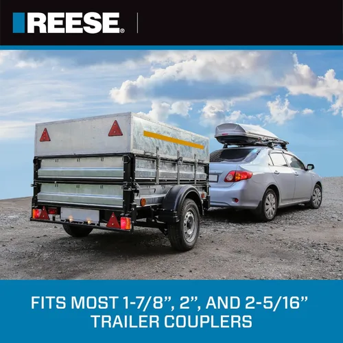Vista 6 de REESE Towpower 72783 - Cerradura de acoplamiento, seguridad de almacenamiento ajustable, acero resistente, amarillo y cromo (ajuste universal)