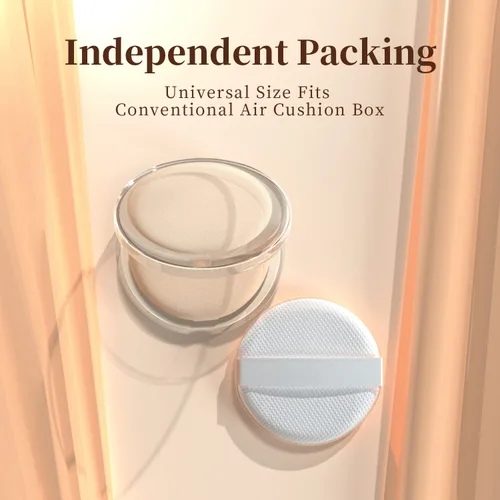 Vista 2 de MOHOPE 8 esponjas de maquillaje con cojín de aire para base con caja portátil, esponja de mezcla sin látex para líquidos, crema, base y polvo